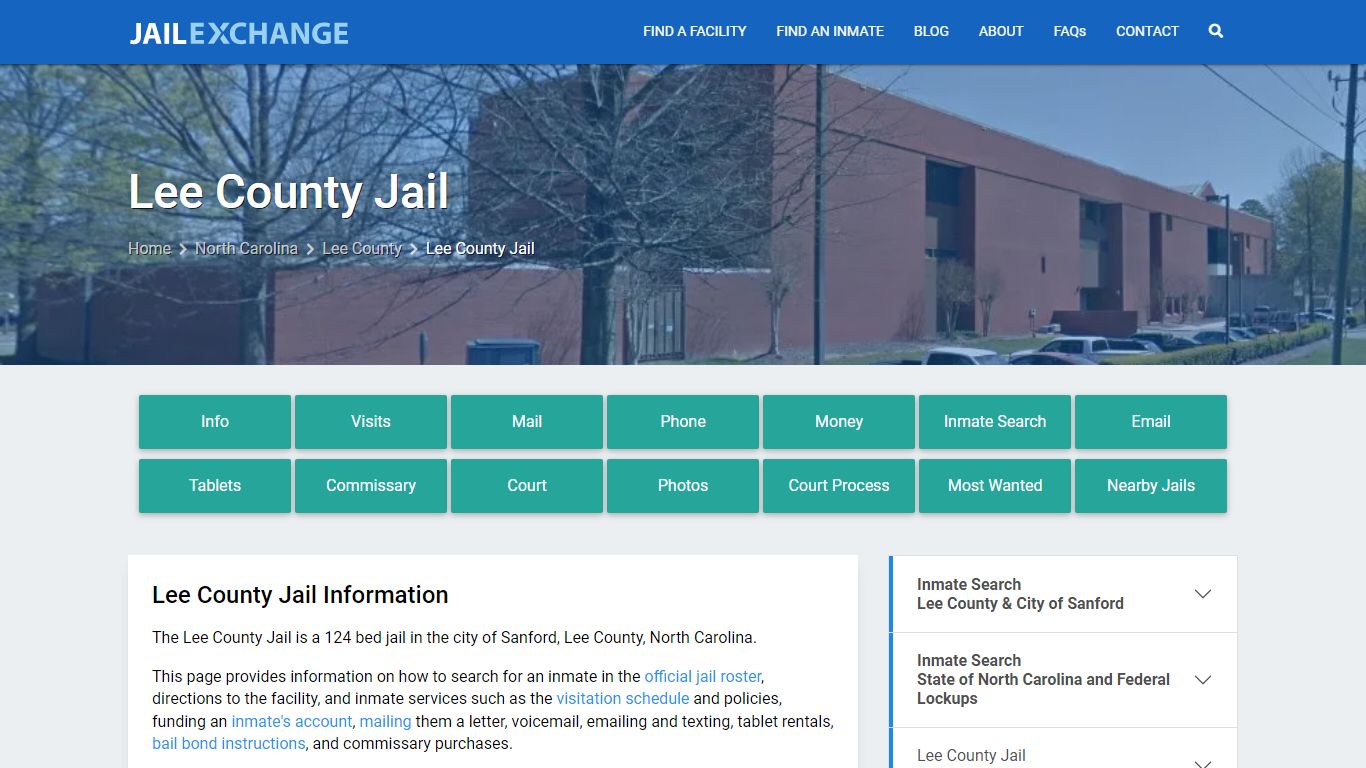 Lee County Jail, NC Inmate Search, Information - Jail Exchange